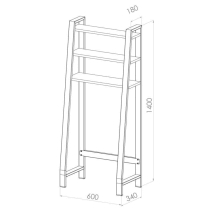 ORGANIZADOR SOBRE INODORO/MOCHila  DIELFE140x60X34 ABIERTO BLANCO ESI060