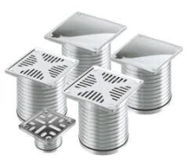 REJA PISO  8X8 C/MARC REJA INOX ACANALADO (p/directo a caño)  AWADUC 4220