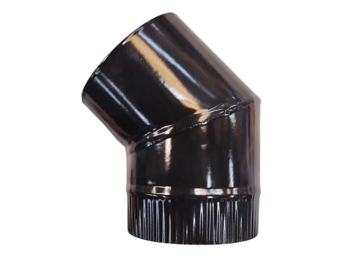 CURVA CHAPA SALAM. 6� TROMEN ENLOZADO NEGRO X1 45� 150mm