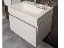 VANITORY LAQUEADO  80 practico 2P.2CAJONES NOVA BLANCO  VIDRIO SIN BACHA   (corredera y liston abajo