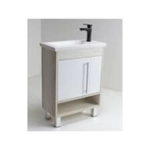 VANITORY GULLA COTE PIE MELA TOSTADO  2P manijon +1 Estante c/bacha 1a 61x32