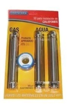 FLEXIBLE GAS APROB KIT CALEFON DINATECNICA  (1.flex gas ext+2,agua ext 42cm+teflon)41011