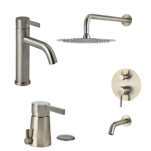 MONOC  BAÑO PEI STEEL ACERO(duch ext+lav bajo + bid) 70205+60205+83205