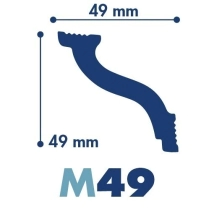MOLDURA  0.49X0.49 X 2 MT (M49 )   (POLIESTIRENO EXTRUIDO) *EN STOCK*