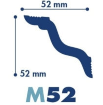 MOLDURA  0.52X0.52 X 2 MT  (M52 ) (POLIESTIRENO EXTRUIDO) *EN STOCK*