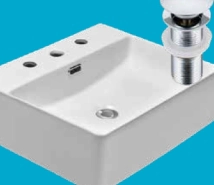 BACHA LOZA VAITA RECTANGULAR 3P APOYO C/DESBORDE 50X42X13 (INCLUYE SOPAPA) B1275