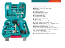 KIT TALADRO 12V+89 PCS ACCESORIOS  TOTAL (INCLUYE BATERIA  ) THKTHP10892-4