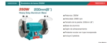 AMOLADORA DE BANCO 350W TOTAL TBG15015-4