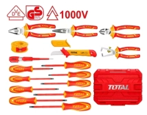 CAJA DE HERRAMIENTAS AISLADAS DE 16 PCS  TOTAL THKITH1601 (CAJA  ROJA)