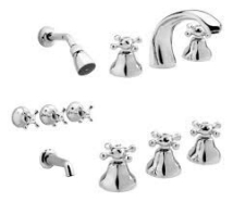 COMBO DE GRIFERIA BAÑO PEIRANO CROMO Y (DUC+LAV+BID)