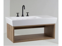 VANITTORY GULLIART COLGAR  PLAYA a300 MARRON ABIERTO 1A 85X44cm  bacha desplazada