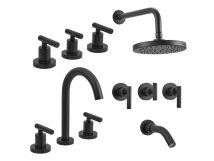 GRIFERIA BAÑO PEIRANO ADRA BLACK NEGRO CC.(DucHA PLUS+Lavatorio+Bide) combo      **10%