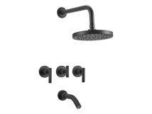 GRIFERIA DUCHA PEIRANO ADRA BLACK NEGRO CC. 60162N 80166N embutida c/transf