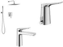 MONOComando  BAÑO COMPLETO PEIRANO  WAVE CR  Ducha EMB c/duchad+lavat bajo+bide ((85168+60168+70168)