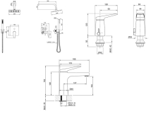 MONOComando  BAÑO COMPLETO PEIRANO  WAVE CR  Ducha EMB c/duchad+lavat bajo+bide ((85168+60168+70168)