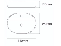 BACHA LOZ IDEAL DE APOYO OVALADA 51X19 MARMOLADA (1 AGUJERO )
