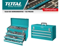 CAJA DE HERRAMIENTAS DE 132 PCS  TOTAL INDUSTRIAL ( 4 NIVELES-METAL 52 X 21,5X32 )