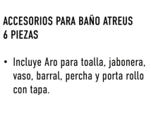 KIT AC GLOA ATREUS 6 PIEZAS FLOWATER NEGRO