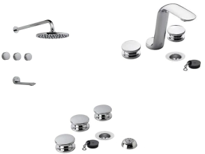 COMBO GRIF BAÑO COMPLETO FV NUEVA CROMO (LAV+DUCH EMB+BID)
