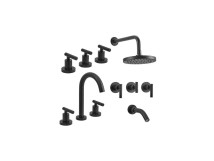 GRIFERIA BAÑO PEIRANO ADRA BLACK PLUS CC (duch c/trans plus+lav trad+bid)  **8% NEGRO 90166N CAJA PA