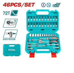 CAJA DE HERRAMIENTAS DE 46 Pcs TUBOS 1/4