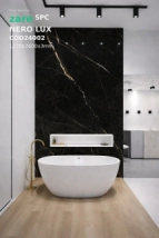 PLACA SIMIL MARMOL ZARE 1,20X2,60m; pvc; 3mm;  NEGRO LUX  ZTP24002 *STOCK*