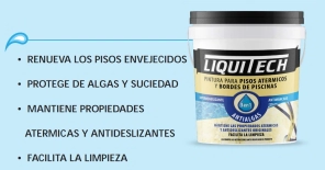 PINTURA 4LT PARA PISOS Y BORDES ATERMICOS DE PISCINAS **ARENA** LIQUITECH *7%
