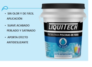 PINTURA 10LT PARA PISCINAS DE FIBRA **BLANCO** LIQUITECH *7%