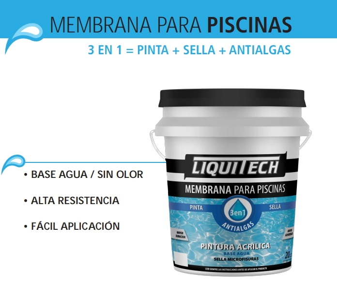 PINTURA PARA PISCINAS BASE ACUOSA,  4 LITROS **VERDE AGUA** LIQUITECH *7%