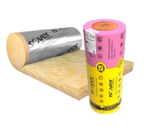 LANA DE VIDRIO ISOVER ROLAC PLATA CUBIERTA/TECHO HR 100 mm X1200X 6 mt ( ROSA ) C/ALUMINIO 7,20 M2