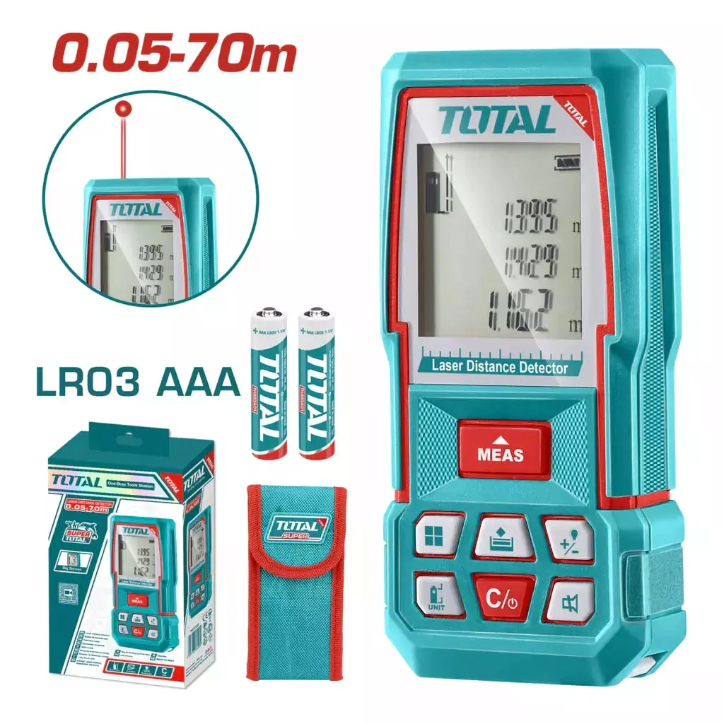 MEDIDOR LASER DE DISTANCIA 70MT  TOTAL INDUSTRIAL TMT32506