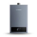 CALEFON ORMAY DIGITAL  TIRO FORZADO 14L GN, GRIS  TFN-14G touch-reg temp+apto solar+kit instalacion