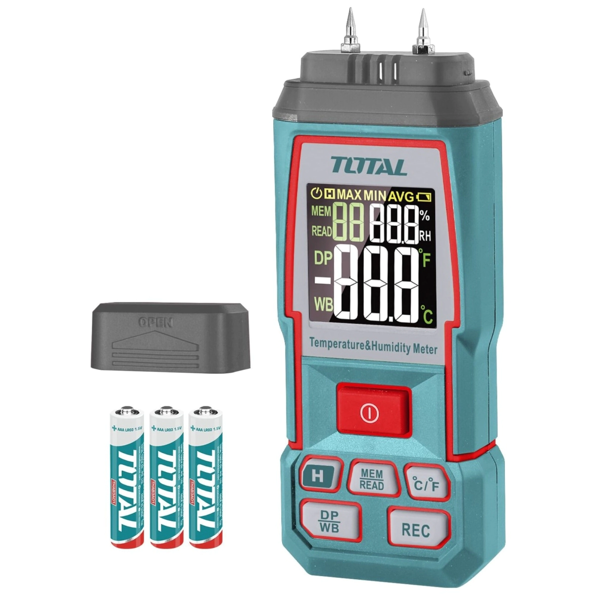 DETECTOR DE HUMEDAD DIGITAL (HIGROMETRO) TOTAL TETWM031