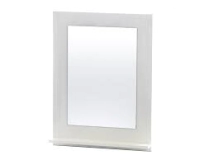 ESPEJO LAQUEADO 31X60, BLANCO,  CON ESTANTE