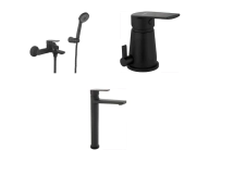 COMBO MONOC BA&Ntilde;O COMPLETO PEIRANO BLACK RIO LAV ALTO+BID+DUCH EXT
