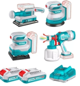 COMBO TOTAL Kit� 3 LIJADORA�+�PISTOLA DE PINTAR �INDUSTRIAL�TOTAL�TOSLI250383-4
