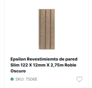 PLACA WALL PANEL 2,75 X 12cm x12mm SLIM ATRIM ROBLE OSCURO COD : 7506E