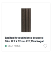 PLACA WALL PANEL 2,75 X 12cm x12mm SLIM ATRIM NOGAL COD : 7509E