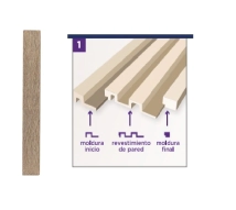 PLACA WALL PANEL WIDE MOLDURA FINAL 31.5 X 21MMX1,75  ATRIM ROBLE OSCURO COD : 7558E PARA EL MODELO