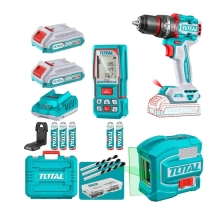 KIT TALADRO INALAMBRICO C/PERCUTOR + NIVEL LASER+MEDIDOR LASER TOSLI250511-4