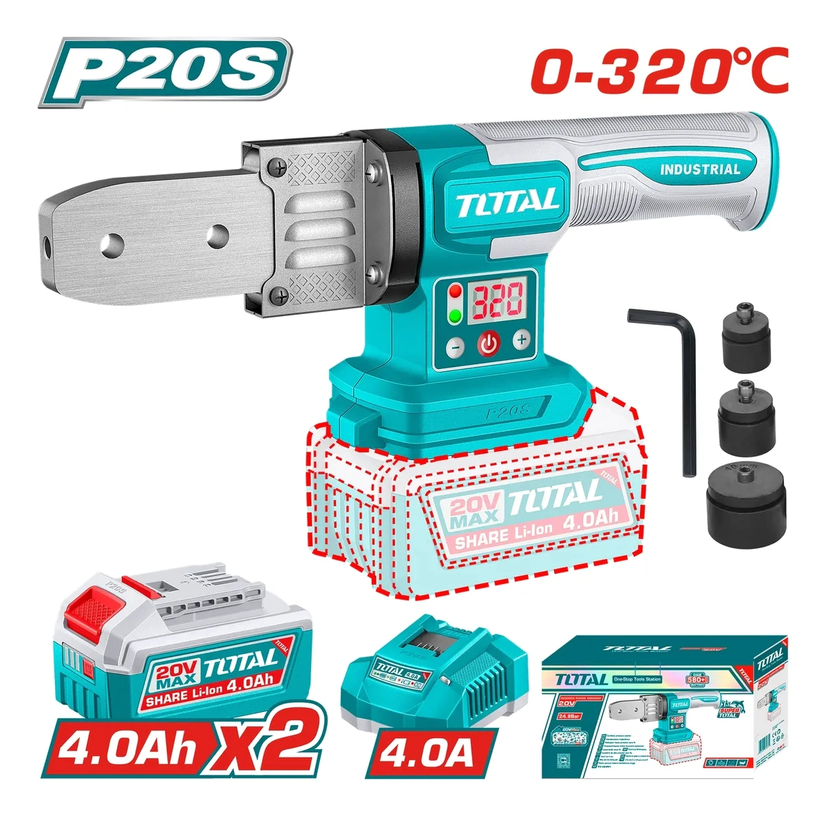 FUSIONADORA 20V C/BQLLA TOTAL (20-23) TWTLI20182-4 (CON CARGADOR Y BATERIA)