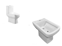 COMBO LOZA 3P PEIRANO LOFT INOD LARGO+BIDET 1A+MOCH APOYO DUAL C/TABLA PP
