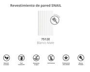 PLACA WALL PANEL 2,75 mt X 16Mm X 25CM  SNAIL ATRIM BLANCO MATE COD : 7512E  **TEMPORADA 2026**