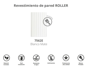 PLACA WALL PANEL 2,75mt X 16cm X 2,50mm  ROLLER ATRIM BLANCO MATE COD : 7562E  **TEMPORADA 2026**