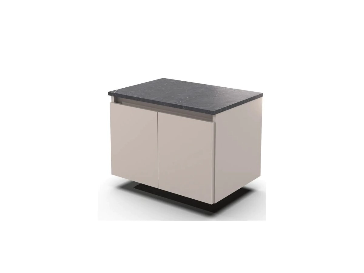 VANIT DIELFE 60cm,  COLGAR,  GRIS ARCILLA,  MELA 2 PUERTAS MESADA SIMIL MARMOL *SIN BACHA*