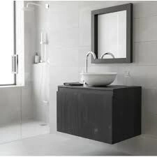 VANIT DIELFE 60cm,  COLGAR,  GRIS ARCILLA,  MELA 2 PUERTAS MESADA SIMIL MARMOL *SIN BACHA*