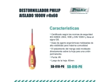 DESTORNILLADOR AISLADO PHILIP PH0X60MM  ProsKit  COD : SD810P0