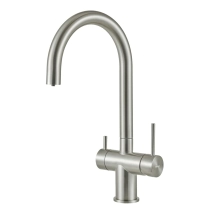 MONOCOMANDO PEIRANO, MESADA,  VITA 22175 ACERO BRUSCHED CON PURIFICADOR Y DOBLE LEVA