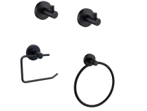 KIT ACCESORIOS PARA BA&Ntilde;O PEIRANO BLACK LINEA 12000 4PZAS 12004N