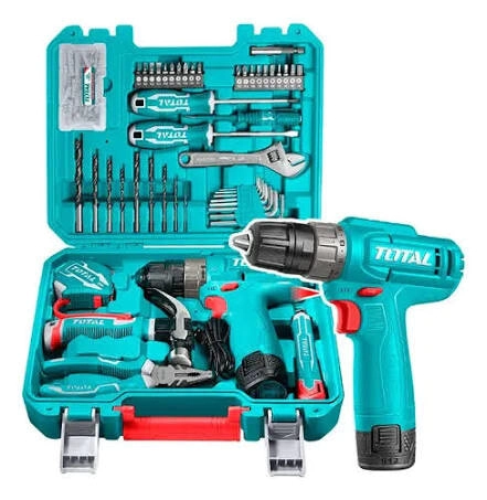 KIT TALADRO 12V+129 PCS ACCESORIOS  TOTAL (INCLUYE BATERIA  ) THKTHP11292